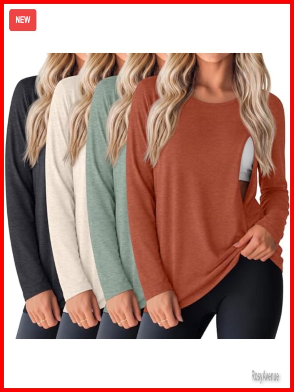 4 Pack Cotton Nursing Tops Long Sleeve Zipper Breastfeeding Tees